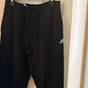 Adidas Black Joggers with White Logo